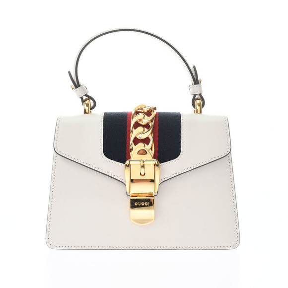 Gucci Sylvie Mini White Gold Hardware Leather Shoulder Bag - Picture 1 of 15